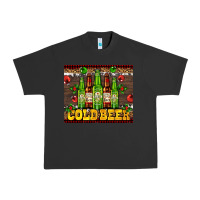 Pigment Black cold beer with beer bottles Urban Heavy Tee - AdoDesignShop