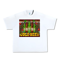 White cold beer with beer bottles Urban Heavy Tee - AdoDesignShop