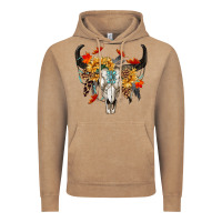 Vintage Coffee Fall Bull Skull Vintage Hoodie - RanaPortraitStore