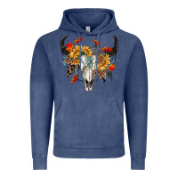 Vintage Denim Fall Bull Skull Vintage Hoodie - RanaPortraitStore