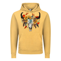 Vintage Mustard Fall Bull Skull Vintage Hoodie - RanaPortraitStore