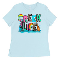 Baby Blue creek life kayaking Ladies Tee - Zillion Design Studio