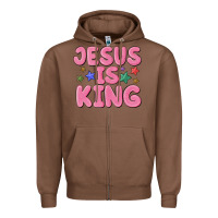 Chestnut jesus is king Zipper Hoodie - MaliasSmallBusiness