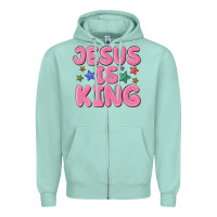 Seafoam jesus is king Zipper Hoodie - MaliasSmallBusiness