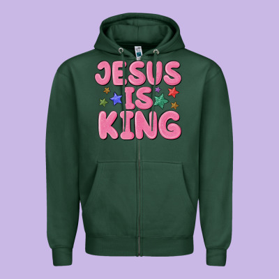 Jesus Is King Zipper Hoodie Designed By Maliassmallbusiness