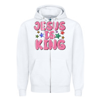 White jesus is king Zipper Hoodie - MaliasSmallBusiness