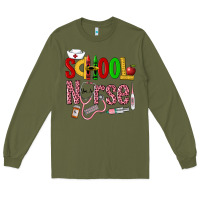 Army Green School Nurse Long Sleeve Tee - LillyAllenDesigns