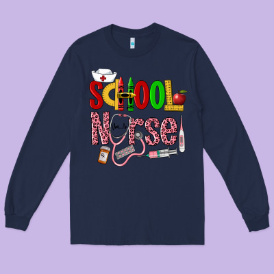 School Nurse Long Sleeve Tee Designed By Lillyallendesigns