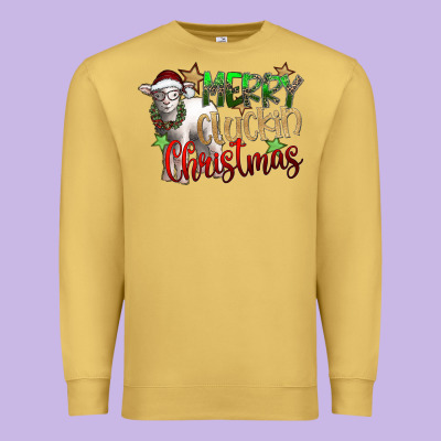 Merry Cluckin Christmas Premium Sweatshirt Designed By Sublimationcraftshop