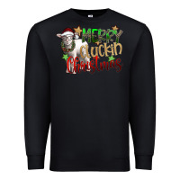 Black merry cluckin christmas Premium Sweatshirt - SublimationCraftShop