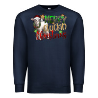 Navy merry cluckin christmas Premium Sweatshirt - SublimationCraftShop