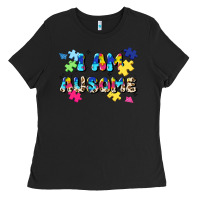 Black i am ausome Ladies Tee - JahusDesignShop