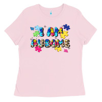 Bubblegum Pink i am ausome Ladies Tee - JahusDesignShop