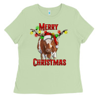 Matcha Merry Christmas Longhorn Cow Ladies Tee - RanaPortraitStore