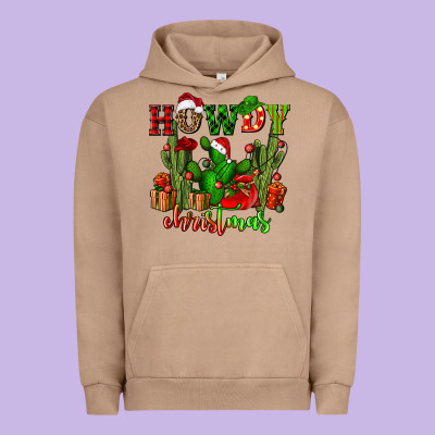Howdy Christmas With Cactusses Urban Hoodie Designed By Cowgirlartshop