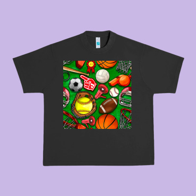 Physical Education Class Seamless Pattern Urban Heavy Tee Designed By Bundleandbundleshop