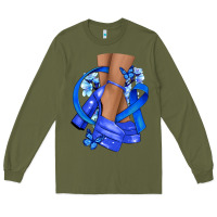 Army Green colon cancer heels Long Sleeve Tee - NancyCooperArtShop