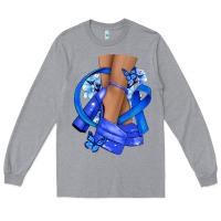 Heather Grey colon cancer heels Long Sleeve Tee - NancyCooperArtShop