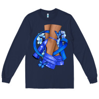 Navy colon cancer heels Long Sleeve Tee - NancyCooperArtShop
