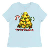 Baby Blue merry christmas lacrosse Ladies Tee - RanaPortraitStore