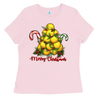 Bubblegum Pink merry christmas lacrosse Ladies Tee - RanaPortraitStore