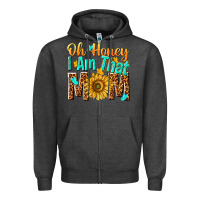 Charcoal Heather oh honey i am that mom Zipper Hoodie - NancyCooperArtShop
