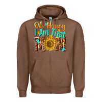 Chestnut oh honey i am that mom Zipper Hoodie - NancyCooperArtShop