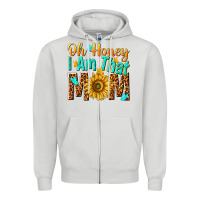 Dove Grey oh honey i am that mom Zipper Hoodie - NancyCooperArtShop