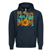 Navy oh honey i am that mom Zipper Hoodie - NancyCooperArtShop