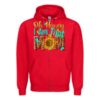 Red oh honey i am that mom Zipper Hoodie - NancyCooperArtShop