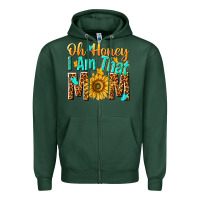 Sports Green oh honey i am that mom Zipper Hoodie - NancyCooperArtShop