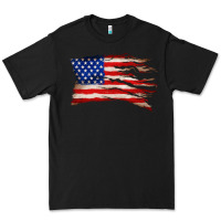 Black tattered american flag Premium Tee - Zillion Design Studio