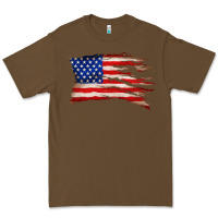 Cacao tattered american flag Premium Tee - Zillion Design Studio