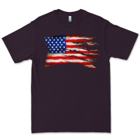 Plum tattered american flag Premium Tee - Zillion Design Studio