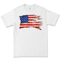 White tattered american flag Premium Tee - Zillion Design Studio