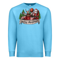 Ocean Blue Merry Christmas Premium Sweatshirt - SublimationCraftShop
