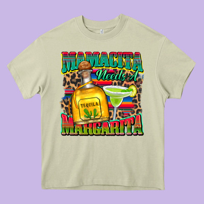 Mamacita Needs A Margarita Heavy Core Tee Designed By Zillion Design Studio