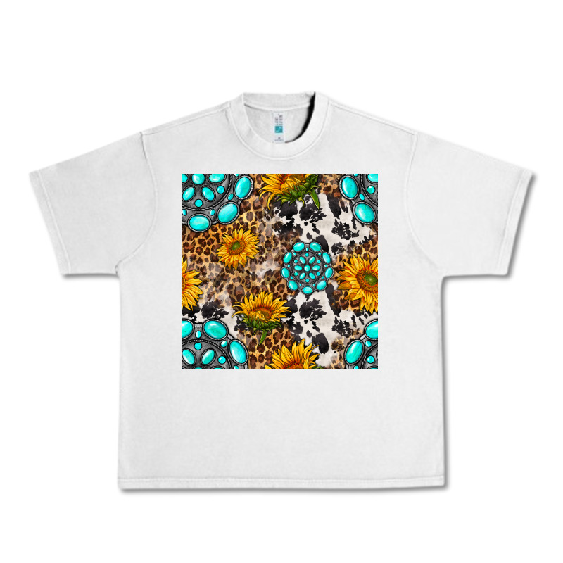 Western Gemstone And Sunflower Seamless Pattern Urban Heavy Tee by BundleAndBundleShop | Teevron