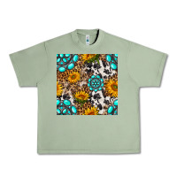 Oil Green western gemstone and sunflower seamless pattern Urban Heavy Tee - BundleAndBundleShop