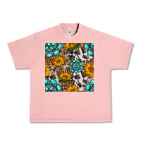 Salmon western gemstone and sunflower seamless pattern Urban Heavy Tee - BundleAndBundleShop