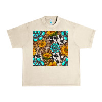 Sandshell western gemstone and sunflower seamless pattern Urban Heavy Tee - BundleAndBundleShop