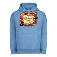 Pigment Pebble Blue merry and bright Urban Hoodie - CowGirlArtShop