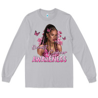 Moon Dust breast cancer awareness afro woman Long Sleeve Tee - NancyCooperArtShop