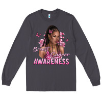 Smoke breast cancer awareness afro woman Long Sleeve Tee - NancyCooperArtShop