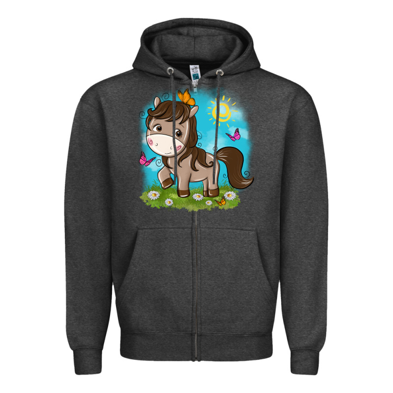 Little Cute Horse Zipper Hoodie by NancyCooperArtShop | Teevron