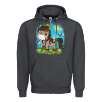 Smoke little cute horse Zipper Hoodie - NancyCooperArtShop