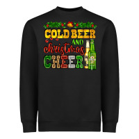 Black cold beer and christmas cheer with beer bottles Heavyweight Sweatshirt - AdoDesignShop