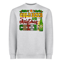 Heather Grey cold beer and christmas cheer with beer bottles Heavyweight Sweatshirt - AdoDesignShop