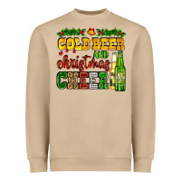 Cold Beer And Christmas Cheer With Beer Bottles Heavyweight Sweatshirt | Teevron