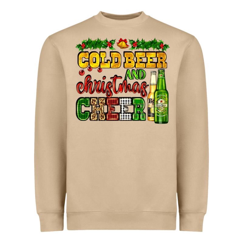 Cold Beer And Christmas Cheer With Beer Bottles Heavyweight Sweatshirt by AdoDesignShop | Teevron